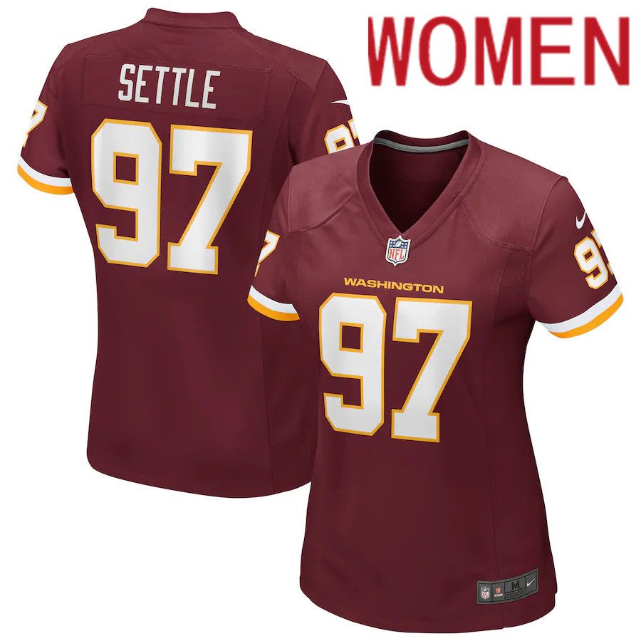Women Washington Redskins #97 Tim Settle Nike Burgundy Game Player NFL Jersey->women nfl jersey->Women Jersey